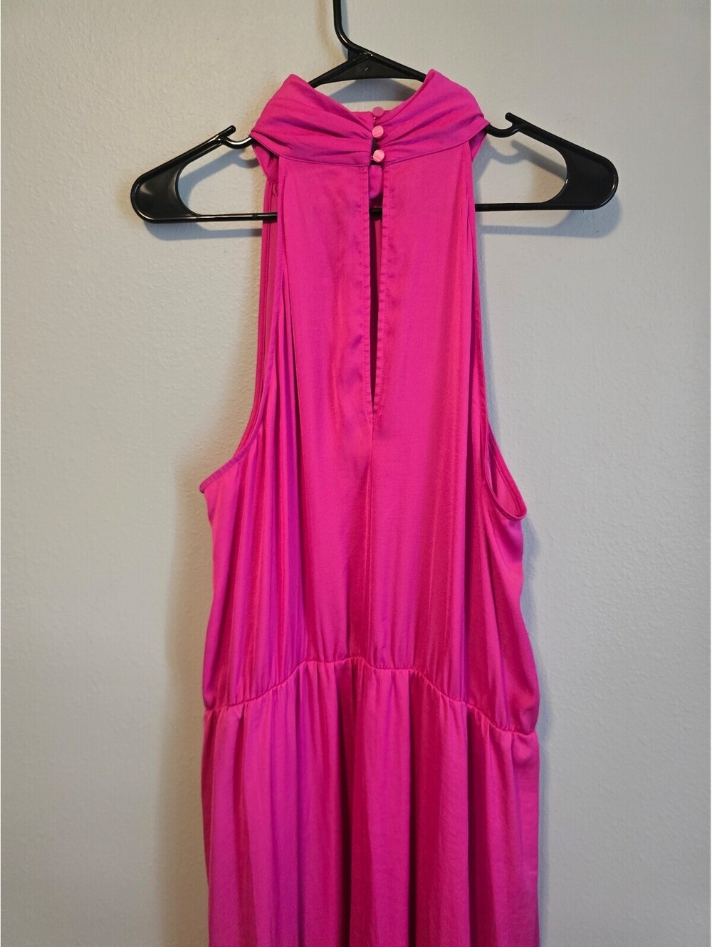Worthington Women’s Hot Pink Halter Neck Tiered Ruffle MaxiDress (XXL) - Picture 6 of 7